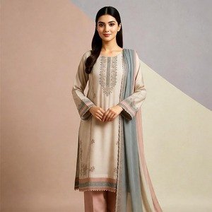 Premium Embroidered Three-Piece