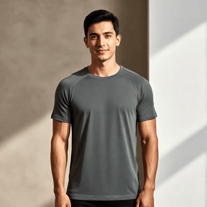 Premium Charcoal Grey Round Neck T-Shirt for Men